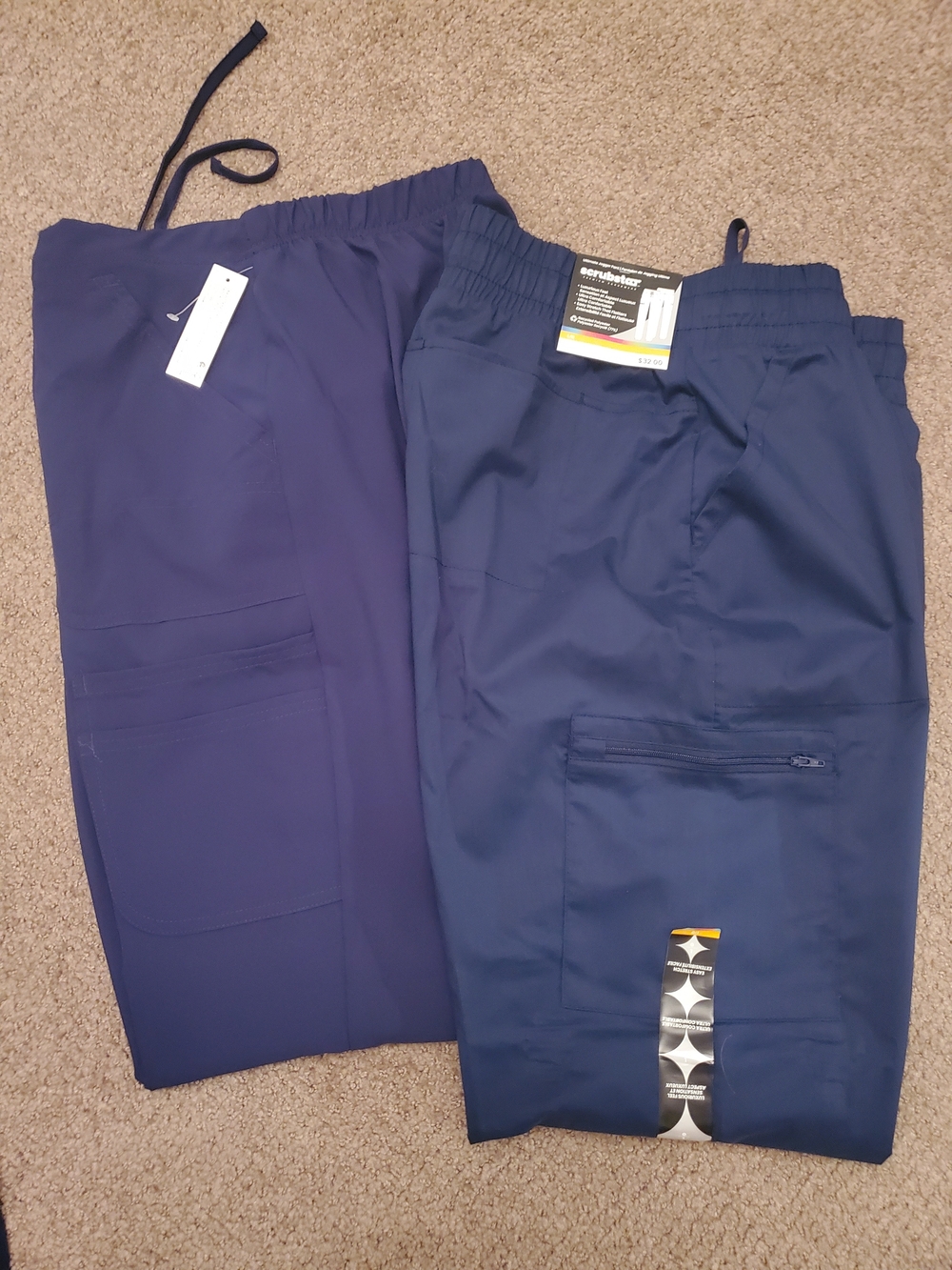 Scrubstar Men's Cargo Scrub Pants in Navy and Royal Blue
